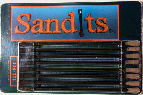 Sandits: 400/800 Grit Round Tip Sanding Stick w/Plastic Stem (5.5